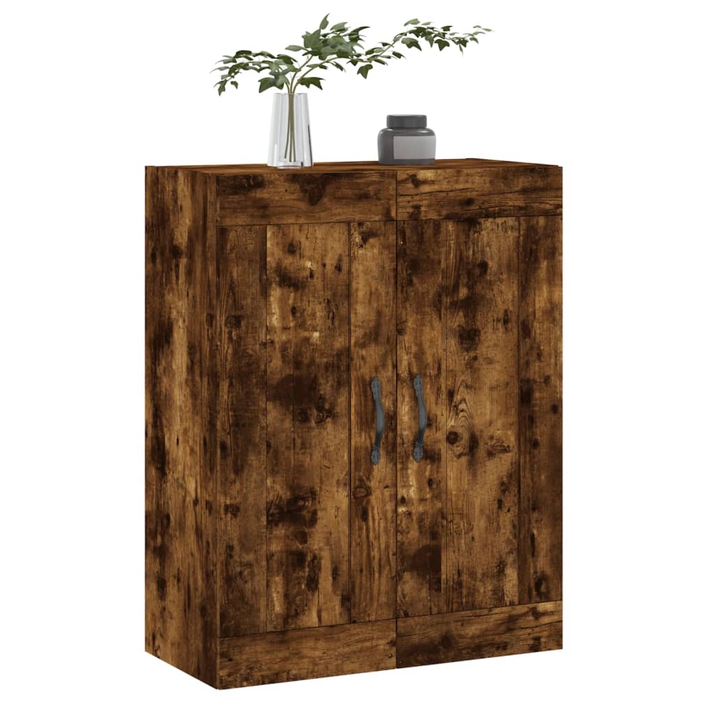 Wandkast 69,5x34x90 cm bewerkt hout gerookt eikenkleurig is nu te koop bij PeponiXL, paradijselijk wonen!