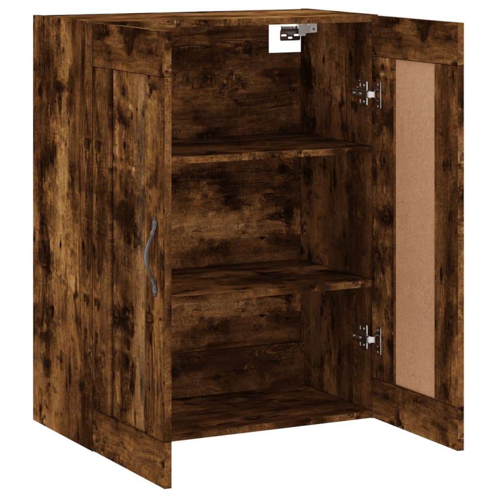 Wandkast 69,5x34x90 cm bewerkt hout gerookt eikenkleurig is nu te koop bij PeponiXL, paradijselijk wonen!