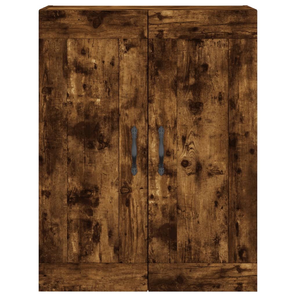 Wandkast 69,5x34x90 cm bewerkt hout gerookt eikenkleurig is nu te koop bij PeponiXL, paradijselijk wonen!