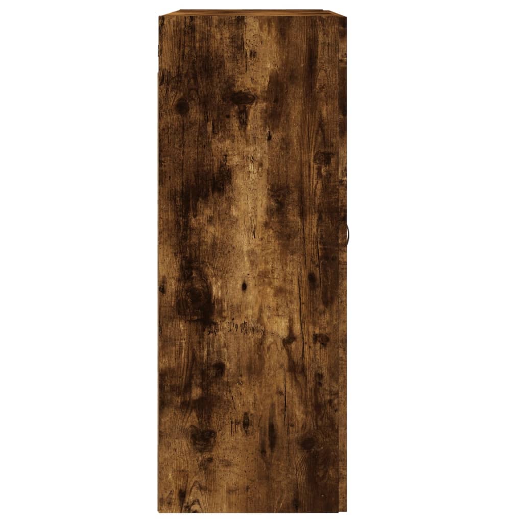 Wandkast 69,5x34x90 cm bewerkt hout gerookt eikenkleurig is nu te koop bij PeponiXL, paradijselijk wonen!
