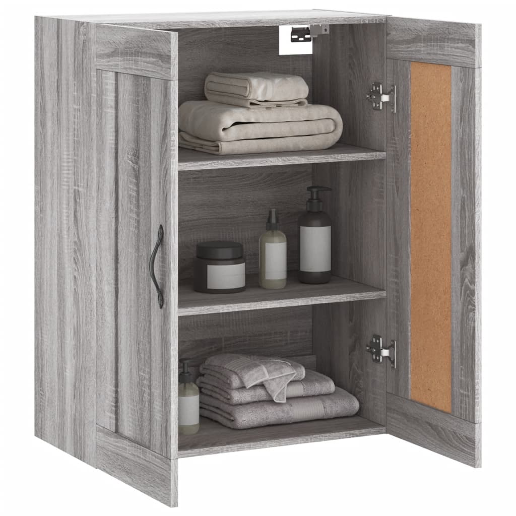 Wandkast 69,5x34x90 cm bewerkt hout grijs sonoma eikenkleurig is nu te koop bij PeponiXL, paradijselijk wonen!