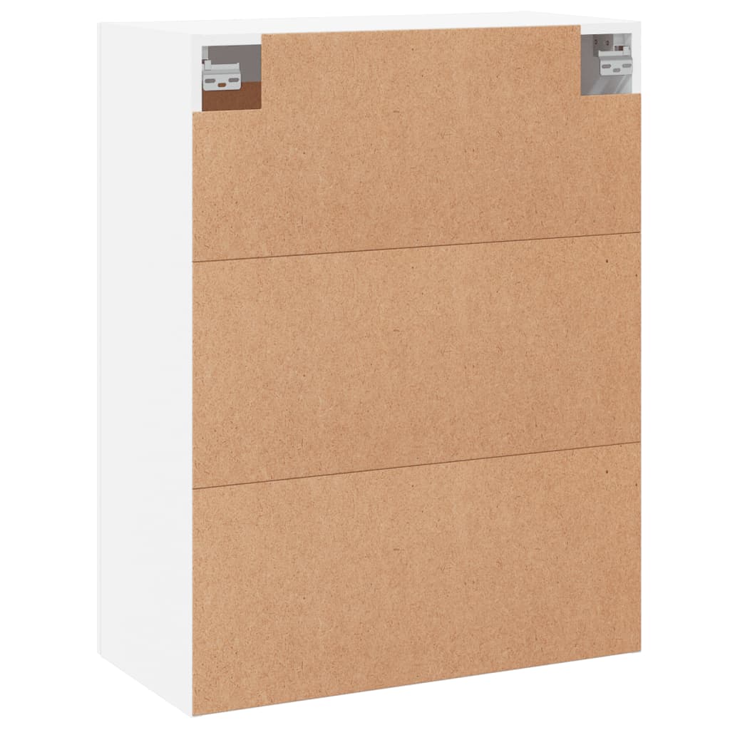 Wandkast 69,5x34x90 cm bewerkt hout wit is nu te koop bij PeponiXL, paradijselijk wonen!