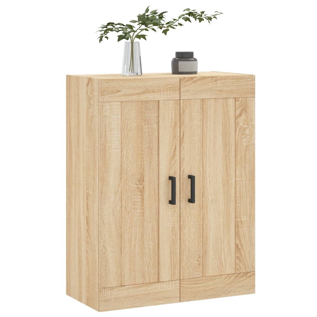 Wandkast 69,5x34x90 cm bewerkt hout sonoma eikenkleurig is nu te koop bij PeponiXL, paradijselijk wonen!