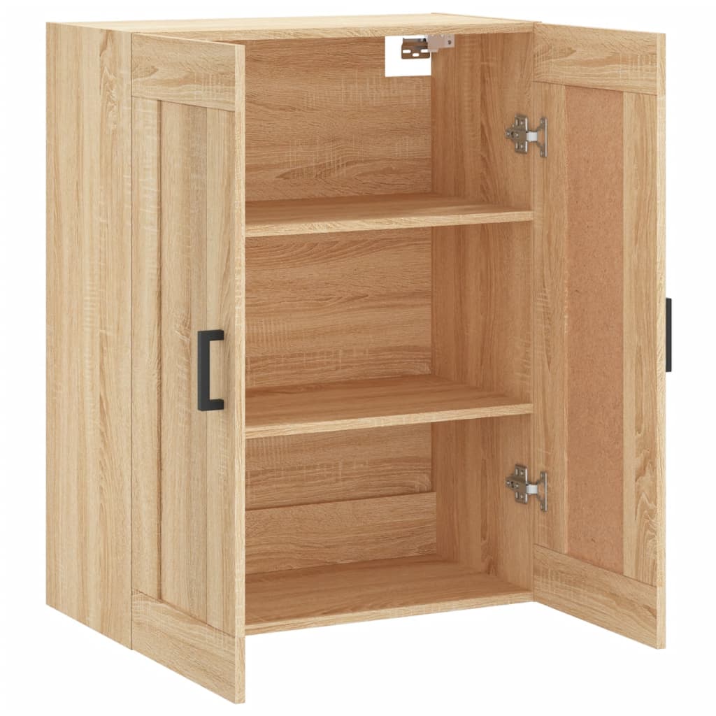 Wandkast 69,5x34x90 cm bewerkt hout sonoma eikenkleurig is nu te koop bij PeponiXL, paradijselijk wonen!