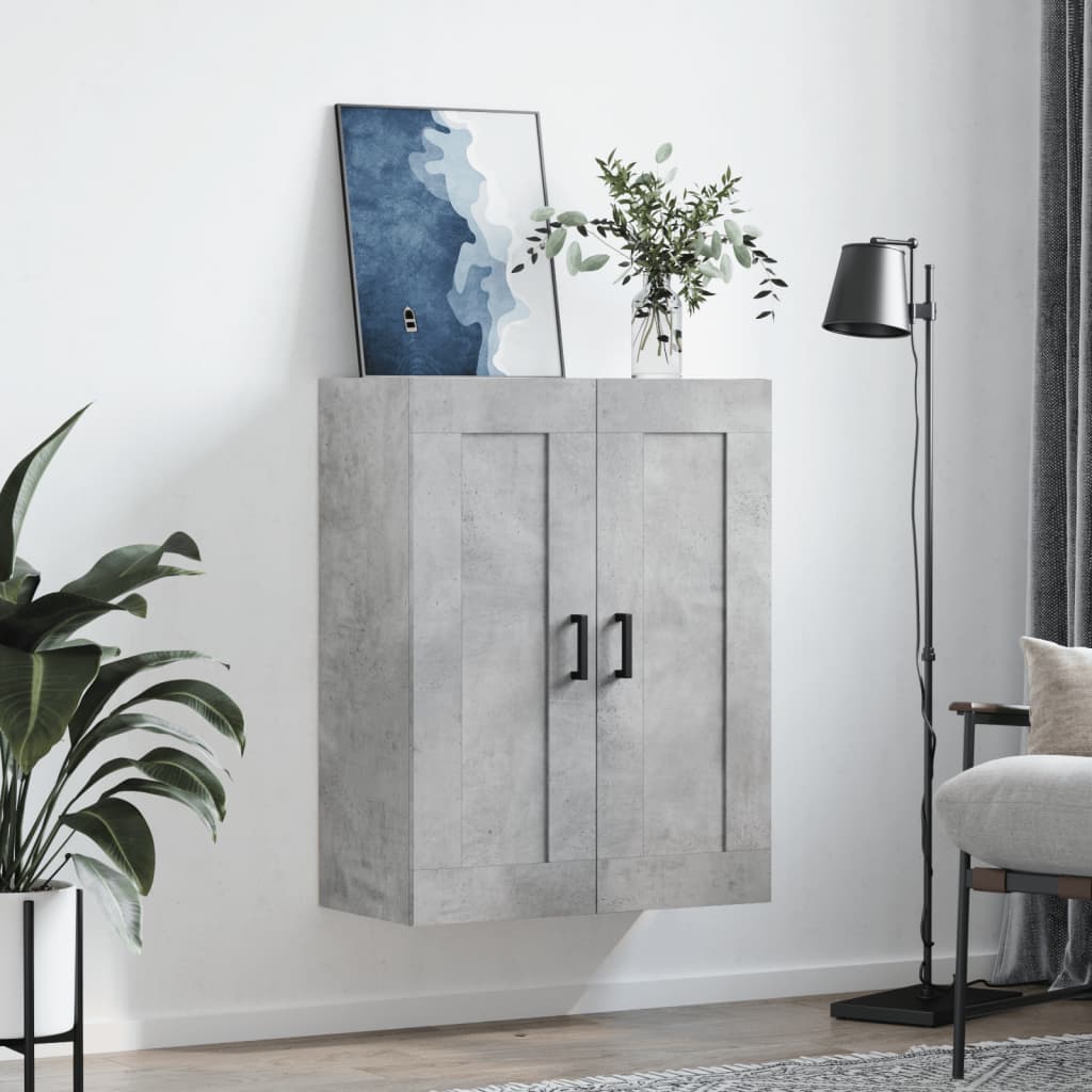 Wandkast 69,5x34x90 cm bewerkt hout betongrijs is nu te koop bij PeponiXL, paradijselijk wonen!
