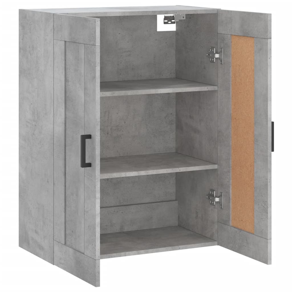 Wandkast 69,5x34x90 cm bewerkt hout betongrijs is nu te koop bij PeponiXL, paradijselijk wonen!
