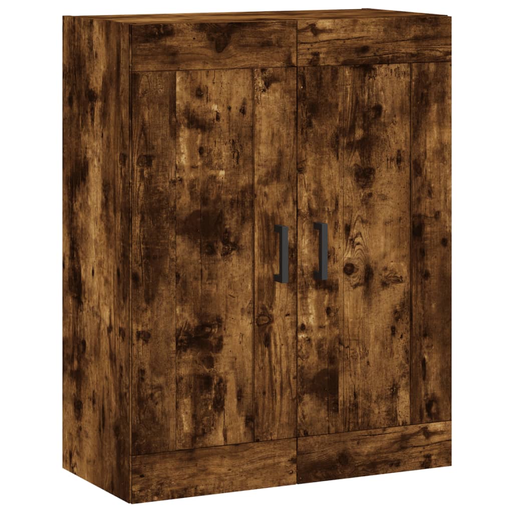 Wandkast 69,5x34x90 cm bewerkt hout gerookt eikenkleurig is nu te koop bij PeponiXL, paradijselijk wonen!