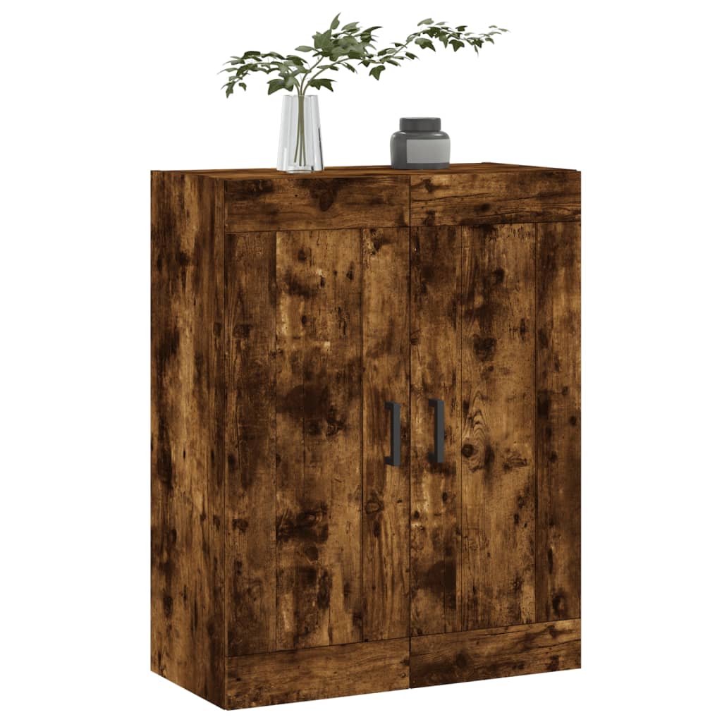 Wandkast 69,5x34x90 cm bewerkt hout gerookt eikenkleurig is nu te koop bij PeponiXL, paradijselijk wonen!
