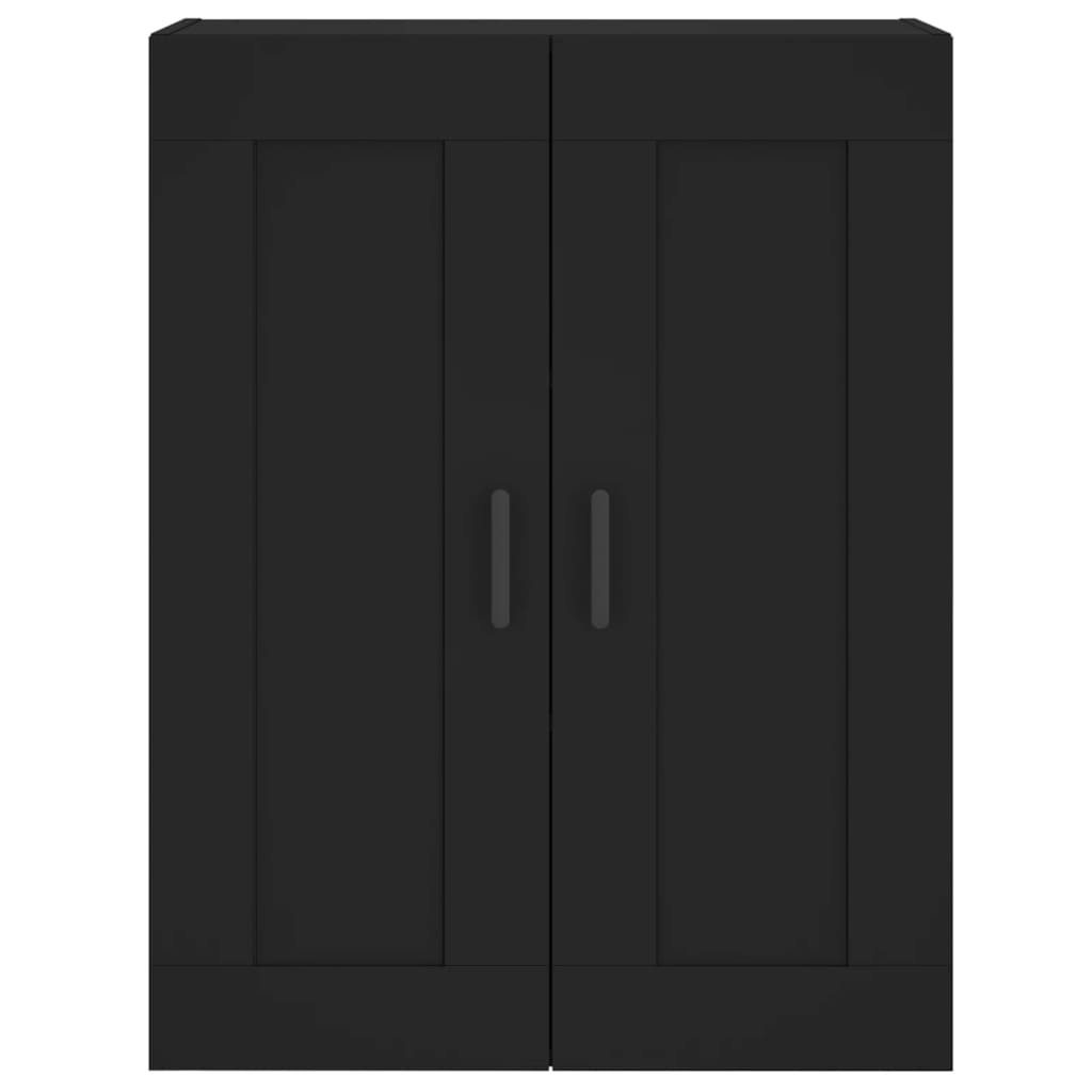 Wandkast 69,5x34x90 cm bewerkt hout zwart is nu te koop bij PeponiXL, paradijselijk wonen!