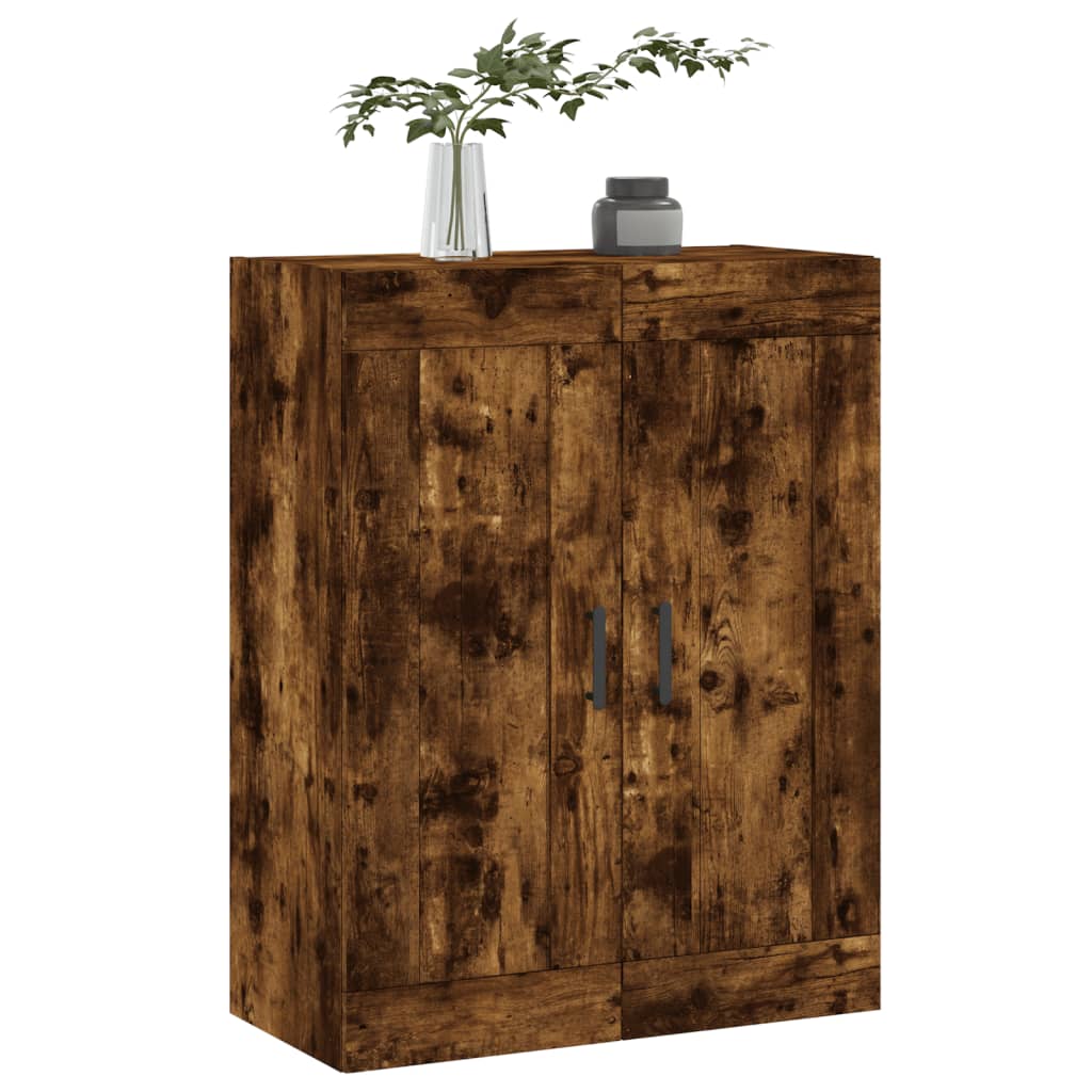 Wandkast 69,5x34x90 cm bewerkt hout gerookt eikenkleurig is nu te koop bij PeponiXL, paradijselijk wonen!