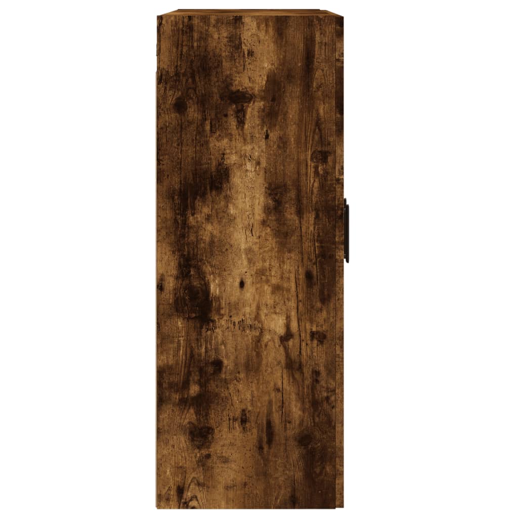 Wandkast 69,5x34x90 cm bewerkt hout gerookt eikenkleurig is nu te koop bij PeponiXL, paradijselijk wonen!