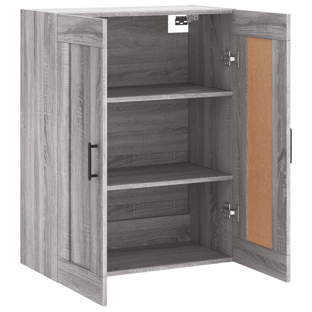 Wandkast 69,5x34x90 cm bewerkt hout grijs sonoma eikenkleurig is nu te koop bij PeponiXL, paradijselijk wonen!
