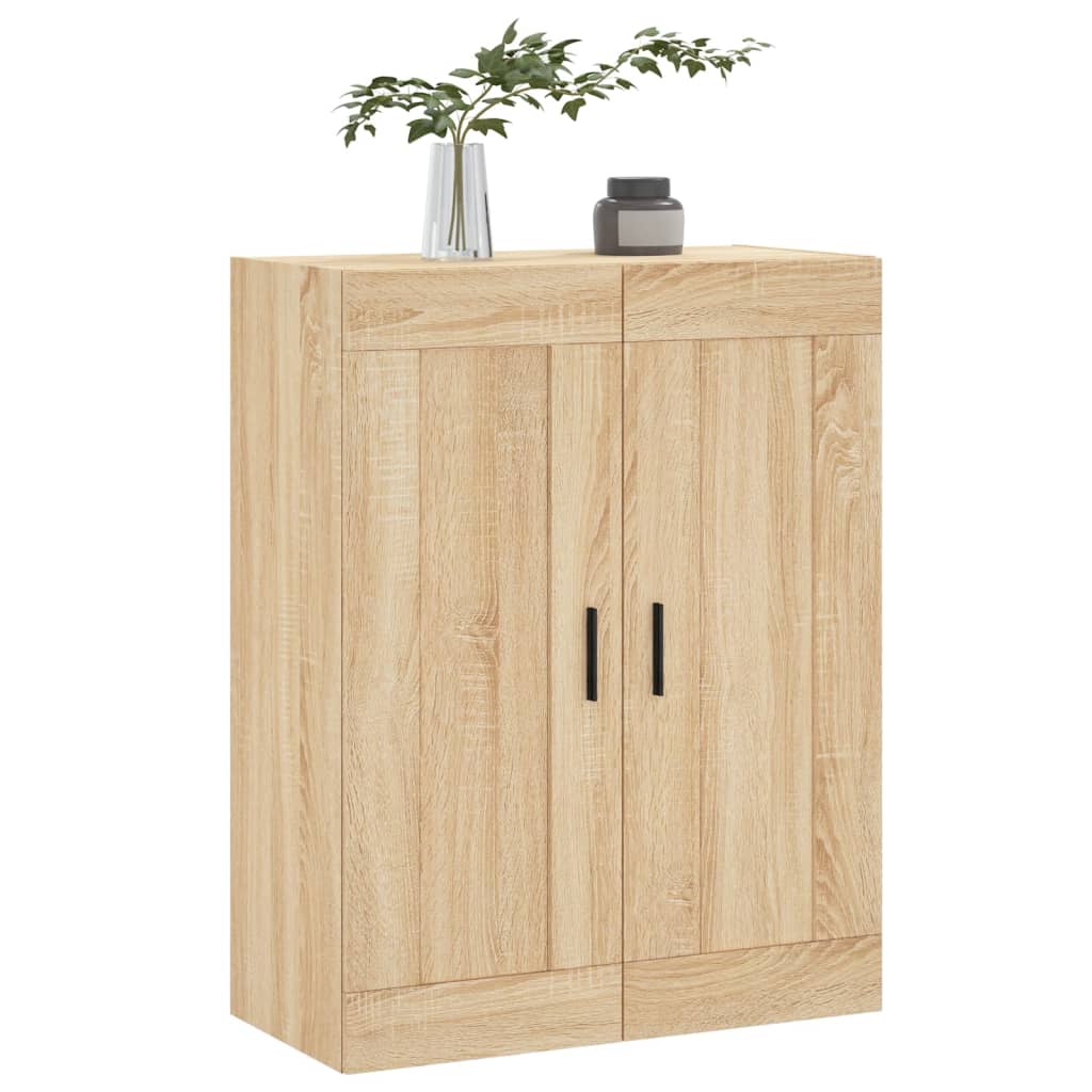 Wandkast 69,5x34x90 cm bewerkt hout sonoma eikenkleurig is nu te koop bij PeponiXL, paradijselijk wonen!