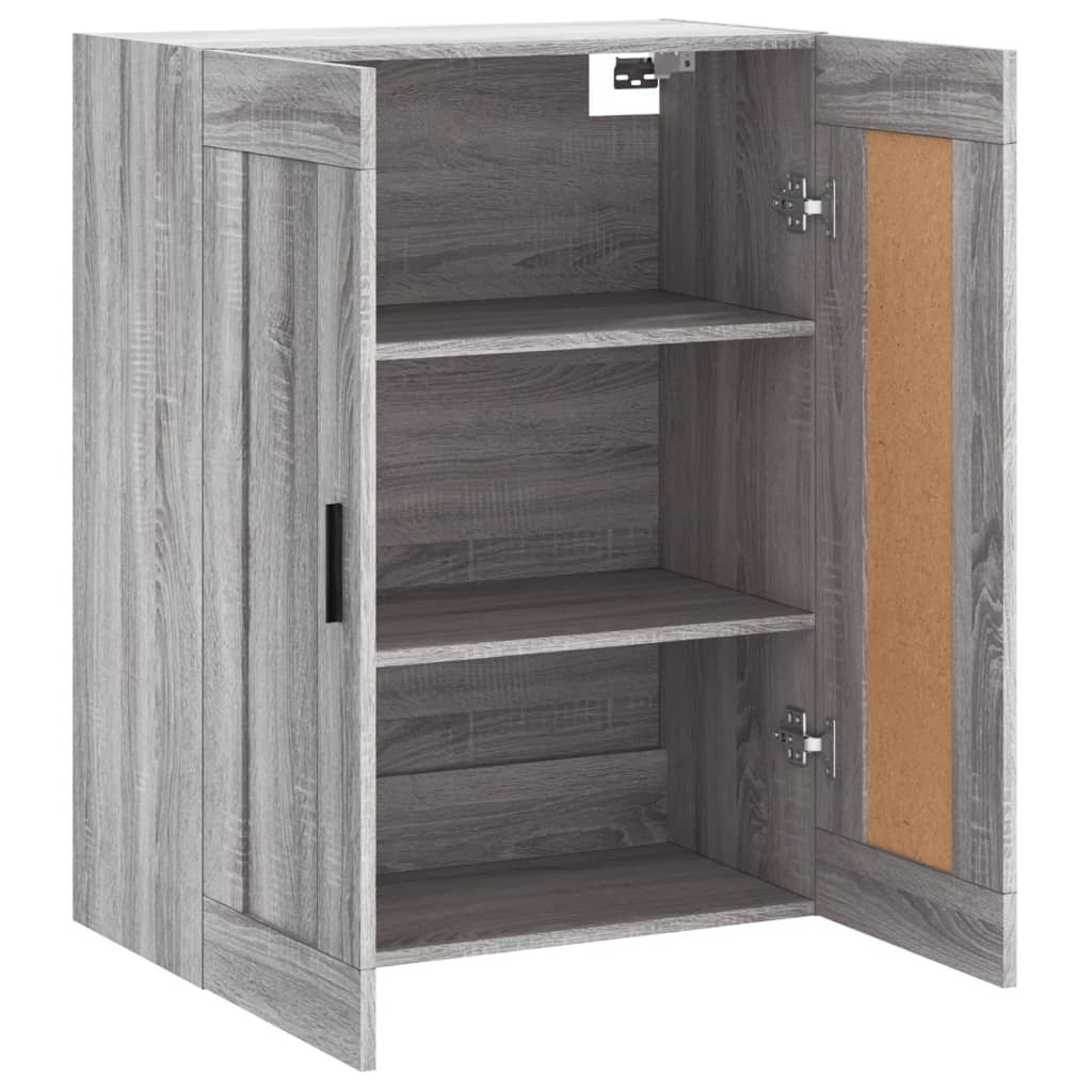 Wandkast 69,5x34x90 cm bewerkt hout grijs sonoma eikenkleurig is nu te koop bij PeponiXL, paradijselijk wonen!