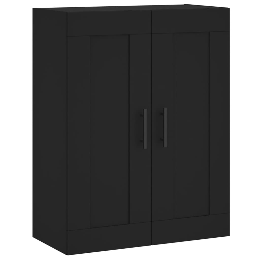 Wandkast 69,5x34x90 cm bewerkt hout zwart is nu te koop bij PeponiXL, paradijselijk wonen!