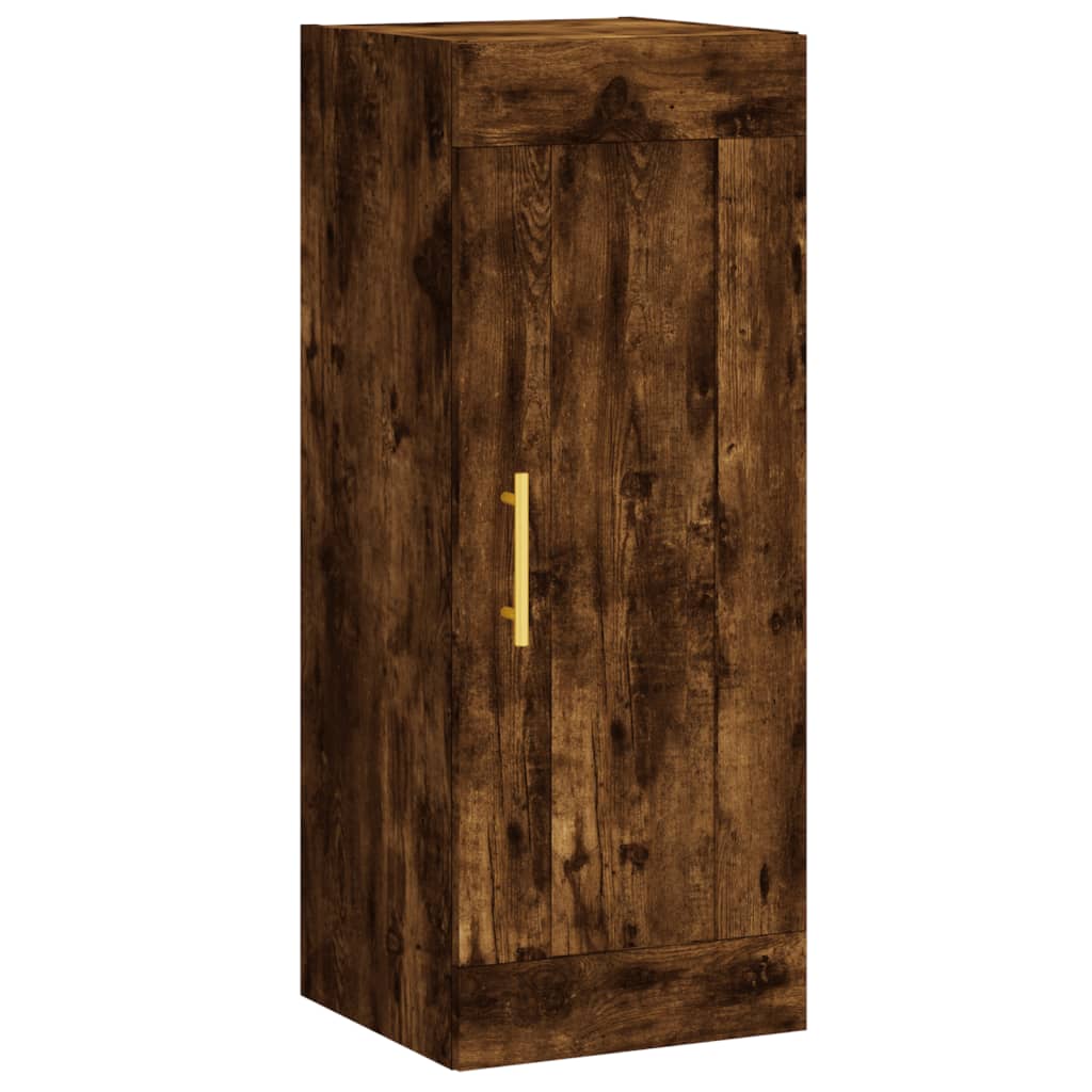 Wandkast 34,5x34x90 cm bewerkt hout gerookt eikenkleurig is nu te koop bij PeponiXL, paradijselijk wonen!