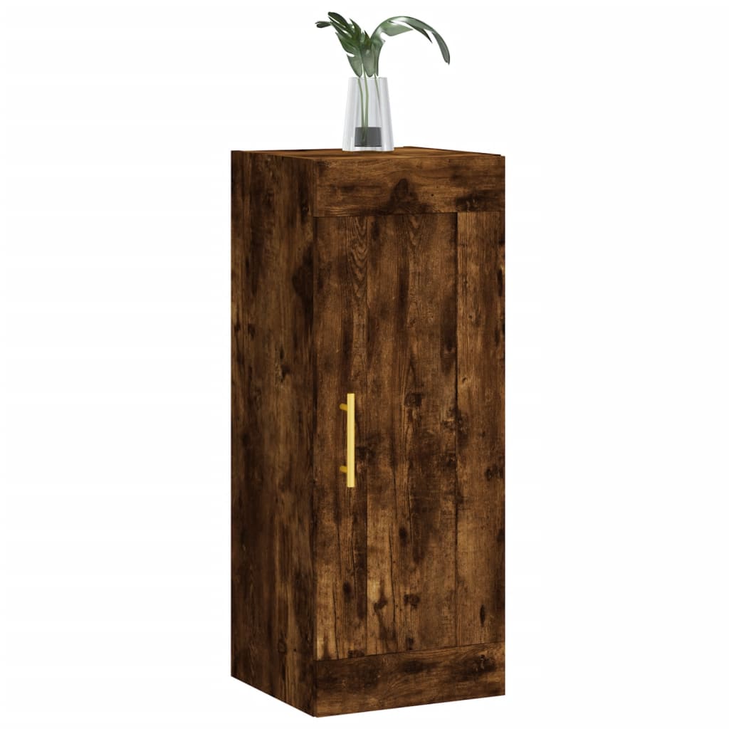Wandkast 34,5x34x90 cm bewerkt hout gerookt eikenkleurig is nu te koop bij PeponiXL, paradijselijk wonen!