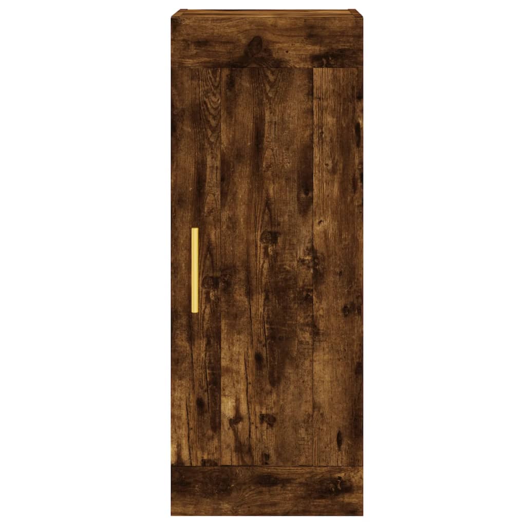 Wandkast 34,5x34x90 cm bewerkt hout gerookt eikenkleurig is nu te koop bij PeponiXL, paradijselijk wonen!