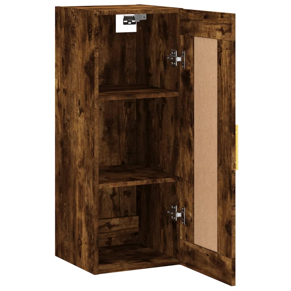 Wandkast 34,5x34x90 cm bewerkt hout gerookt eikenkleurig is nu te koop bij PeponiXL, paradijselijk wonen!