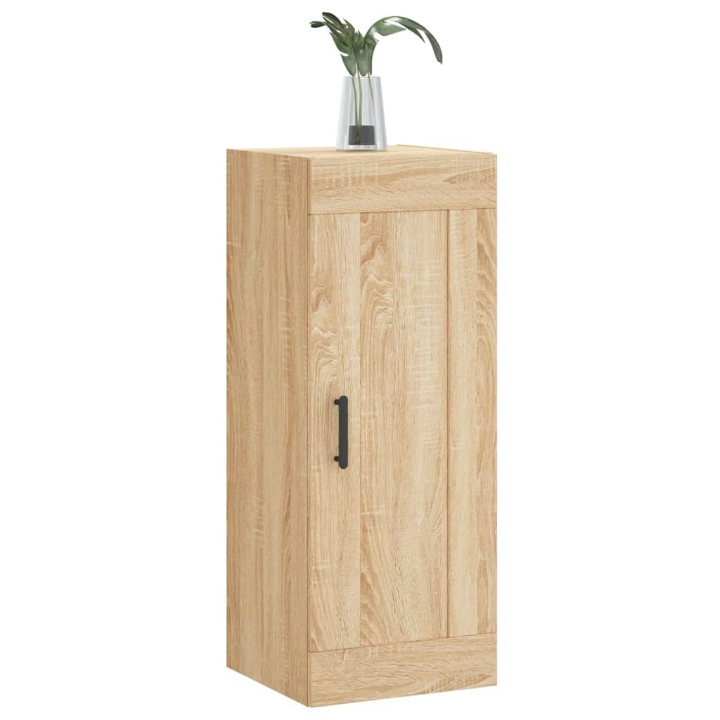 Wandkast 34,5x34x90 cm bewerkt hout sonoma eikenkleurig is nu te koop bij PeponiXL, paradijselijk wonen!