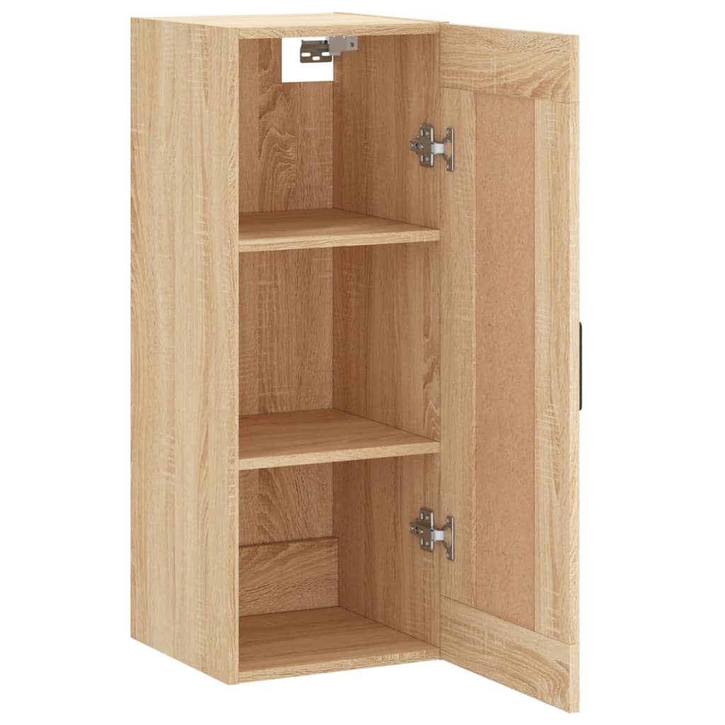 Wandkast 34,5x34x90 cm bewerkt hout sonoma eikenkleurig is nu te koop bij PeponiXL, paradijselijk wonen!