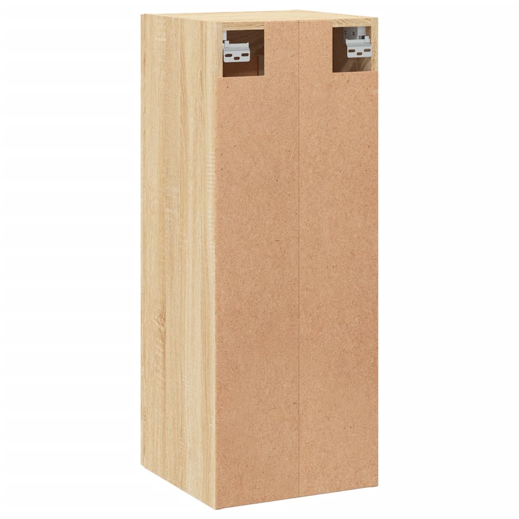 Wandkast 34,5x34x90 cm bewerkt hout sonoma eikenkleurig is nu te koop bij PeponiXL, paradijselijk wonen!