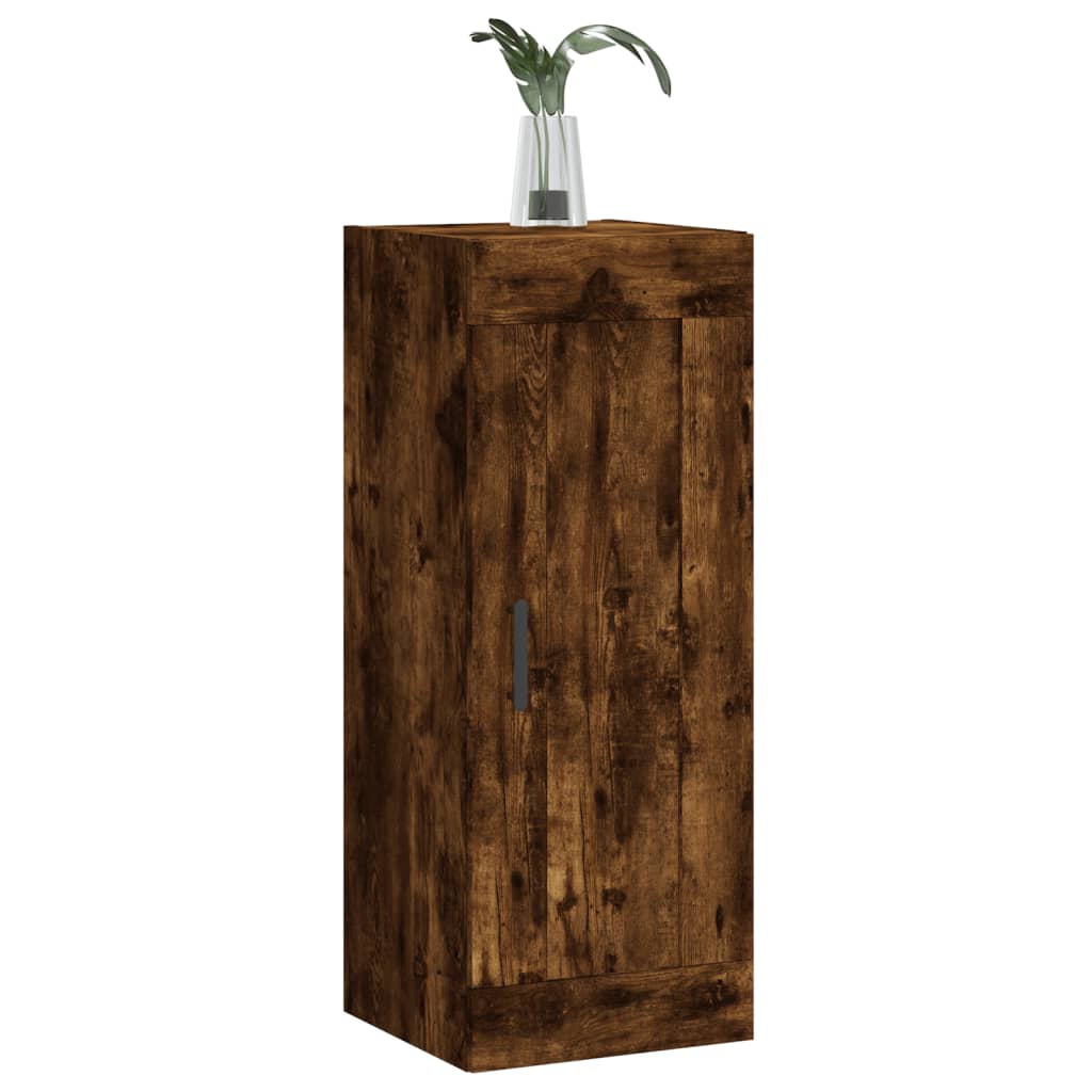 Wandkast 34,5x34x90 cm bewerkt hout gerookt eikenkleurig is nu te koop bij PeponiXL, paradijselijk wonen!