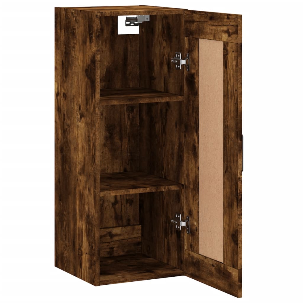 Wandkast 34,5x34x90 cm bewerkt hout gerookt eikenkleurig is nu te koop bij PeponiXL, paradijselijk wonen!