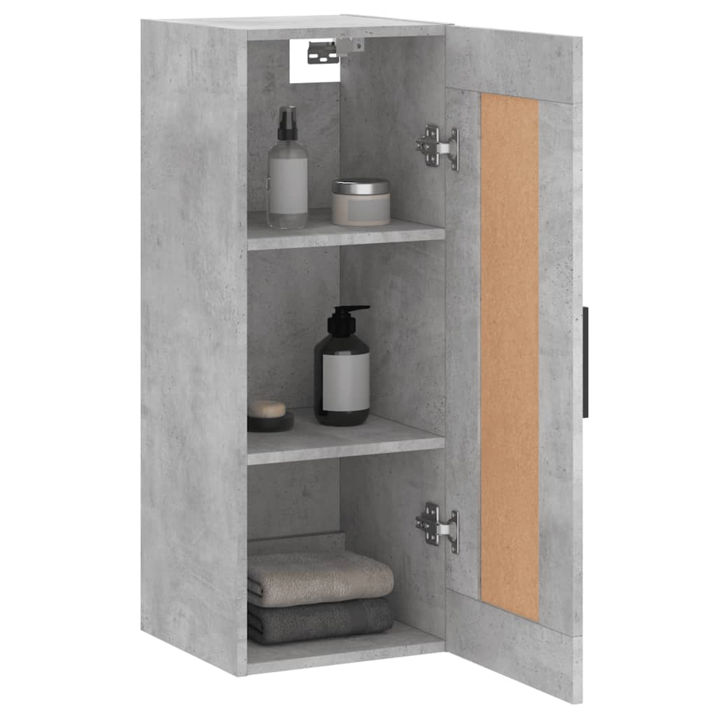 Wandkast 34,5x34x90 cm bewerkt hout betongrijs is nu te koop bij PeponiXL, paradijselijk wonen!