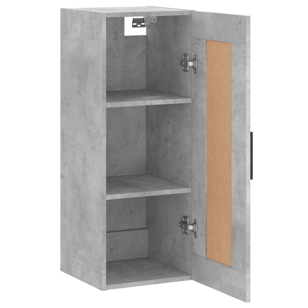 Wandkast 34,5x34x90 cm bewerkt hout betongrijs is nu te koop bij PeponiXL, paradijselijk wonen!