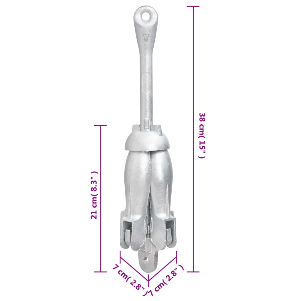 Anker inklapbaar 2,5 kg smeedijzer zilverkleurig is nu te koop bij PeponiXL, paradijselijk wonen!