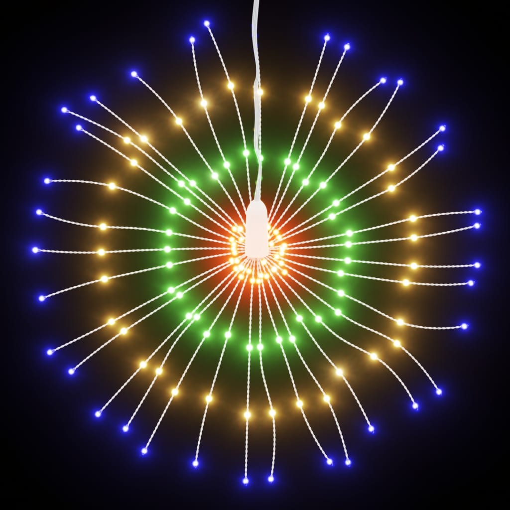 Kerstverlichting vuurwerk 8 st 140 meerkleurige LED's 17 cm is nu te koop bij PeponiXL, paradijselijk wonen!