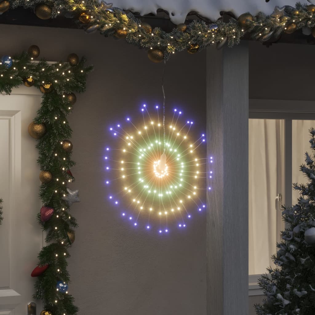 Kerstverlichting vuurwerk 8 st 140 meerkleurige LED's 17 cm is nu te koop bij PeponiXL, paradijselijk wonen!