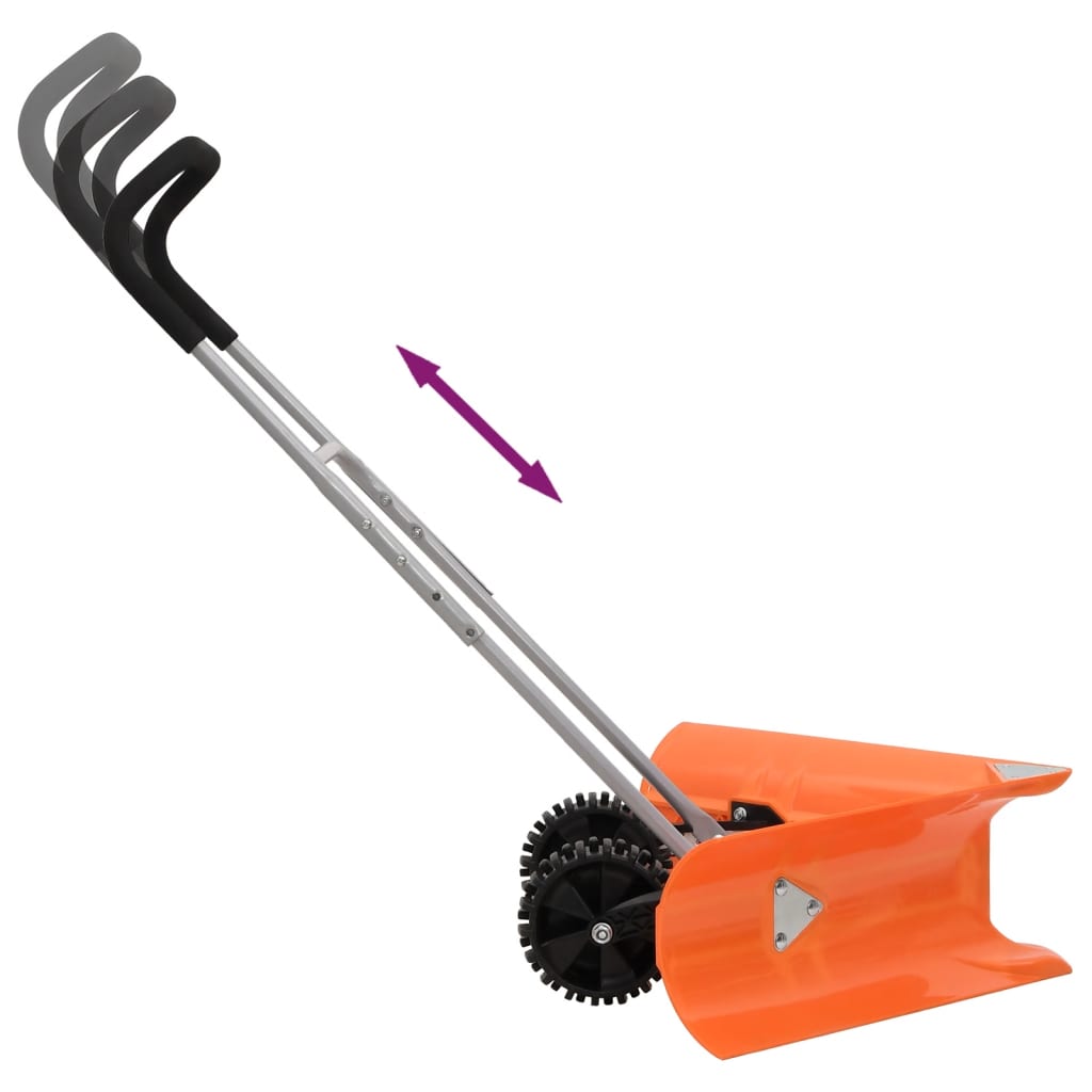 Sneeuwschep dubbelhoekig met uitschuifbaar handvat staal oranje is nu te koop bij PeponiXL, paradijselijk wonen!