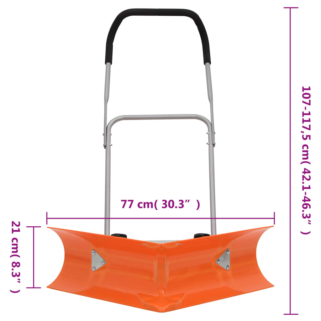 Sneeuwschep dubbelhoekig met uitschuifbaar handvat staal oranje is nu te koop bij PeponiXL, paradijselijk wonen!