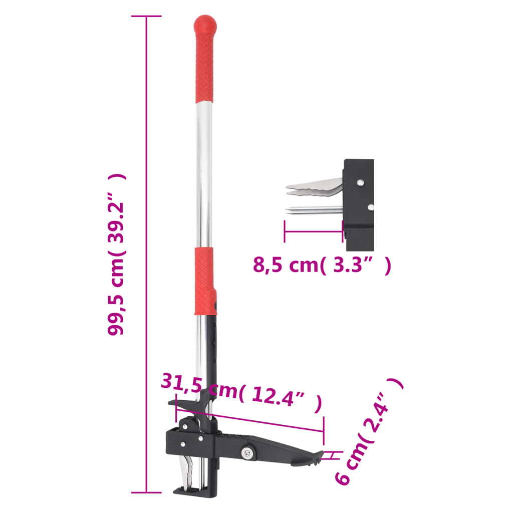 Onkruidsteker 99,5 cm geanodiseerd aluminium rood en zilver is nu te koop bij PeponiXL, paradijselijk wonen!