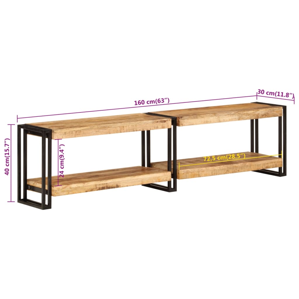 Tv-meubel 160x30x40 cm massief mangohout is nu te koop bij PeponiXL, paradijselijk wonen!