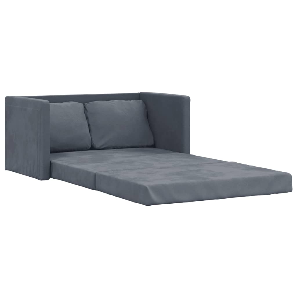 Slaapbank vloermodel 2-in-1 122x204x55 cm fluweel donkergrijs is nu te koop bij PeponiXL, paradijselijk wonen!