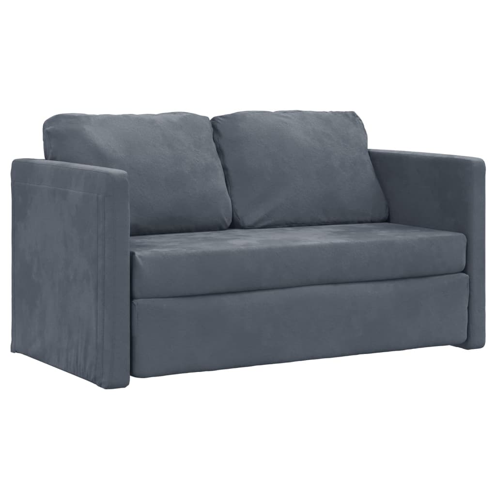 Slaapbank vloermodel 2-in-1 122x204x55 cm fluweel donkergrijs is nu te koop bij PeponiXL, paradijselijk wonen!