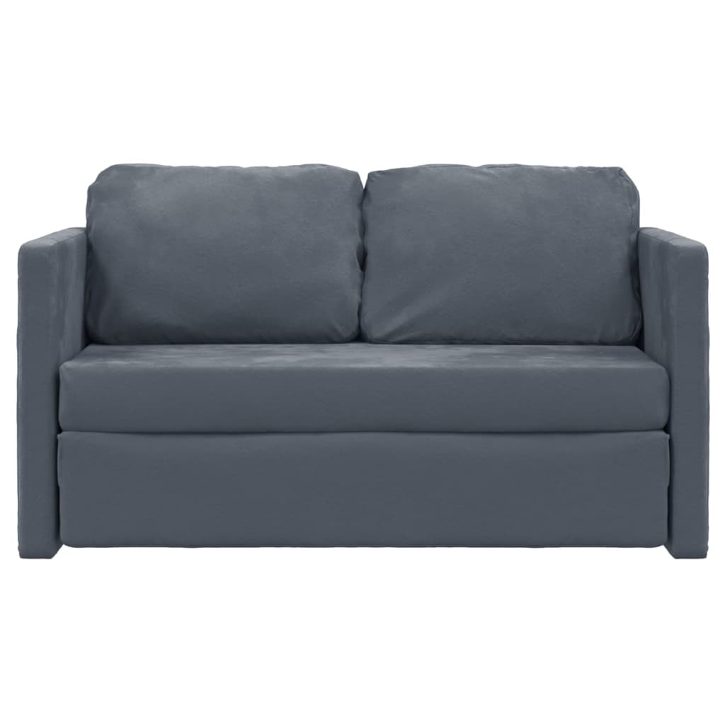 Slaapbank vloermodel 2-in-1 122x204x55 cm fluweel donkergrijs is nu te koop bij PeponiXL, paradijselijk wonen!