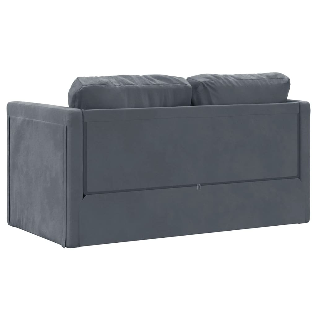 Slaapbank vloermodel 2-in-1 122x204x55 cm fluweel donkergrijs is nu te koop bij PeponiXL, paradijselijk wonen!
