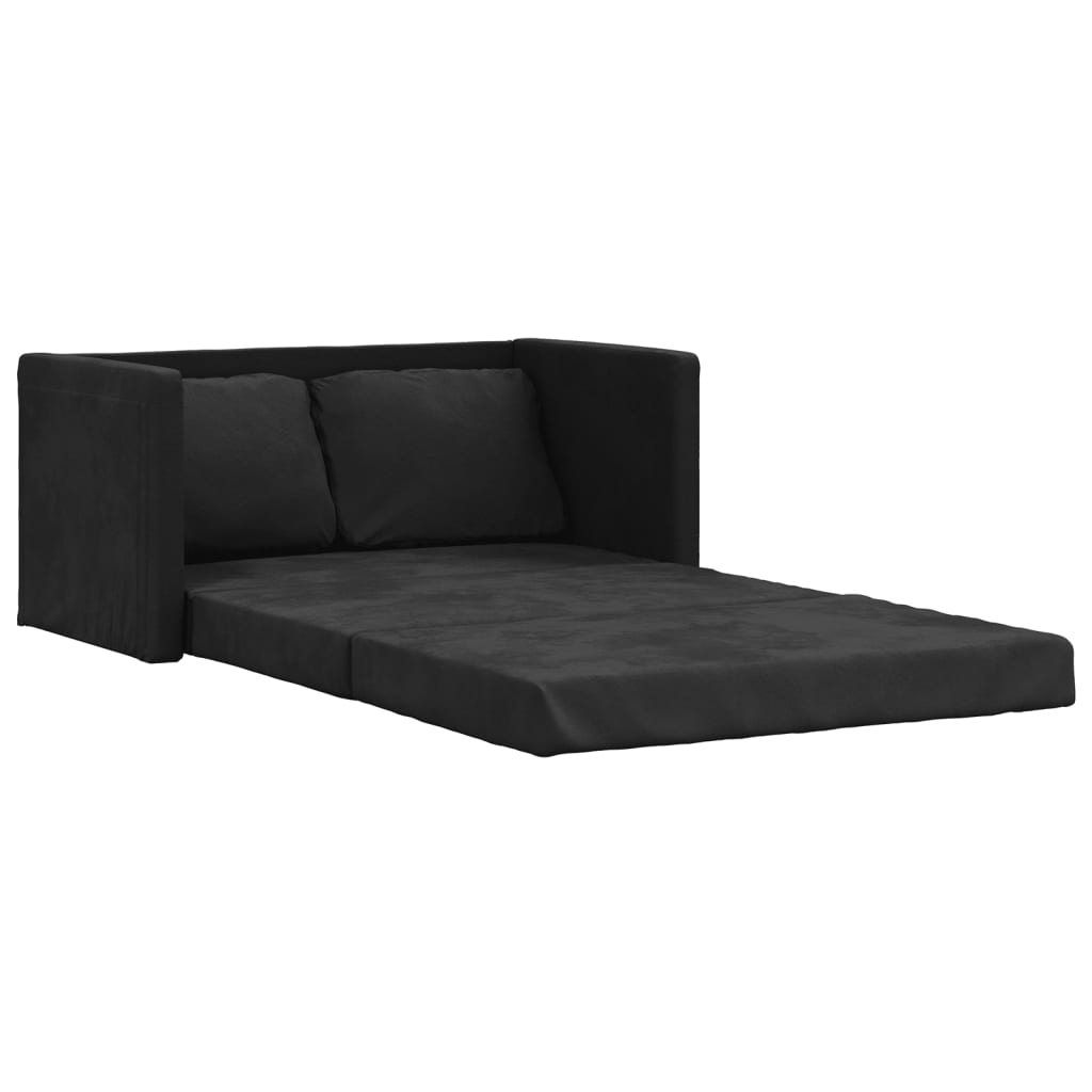 Slaapbank vloermodel 2-in-1 122x204x55 cm fluweel zwart is nu te koop bij PeponiXL, paradijselijk wonen!