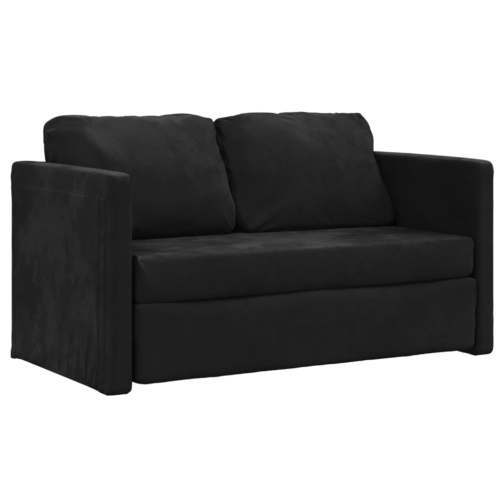 Slaapbank vloermodel 2-in-1 122x204x55 cm fluweel zwart is nu te koop bij PeponiXL, paradijselijk wonen!