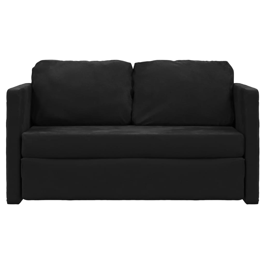 Slaapbank vloermodel 2-in-1 122x204x55 cm fluweel zwart is nu te koop bij PeponiXL, paradijselijk wonen!