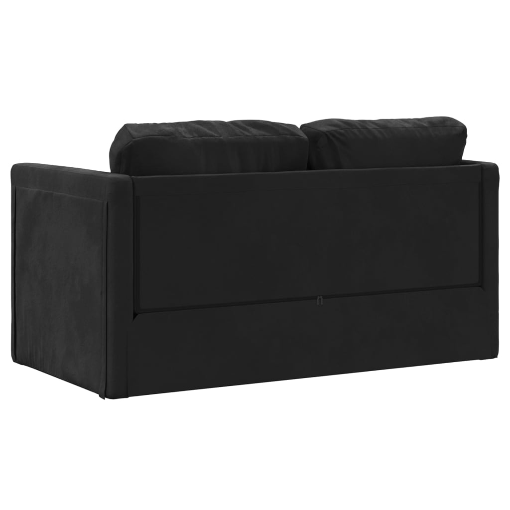 Slaapbank vloermodel 2-in-1 122x204x55 cm fluweel zwart is nu te koop bij PeponiXL, paradijselijk wonen!