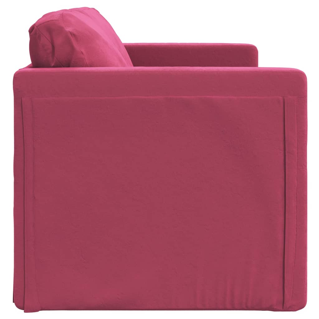 Slaapbank vloermodel 2-in-1 122x204x55 cm fluweel wijnrood is nu te koop bij PeponiXL, paradijselijk wonen!