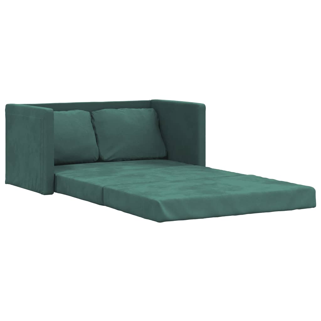 Slaapbank vloermodel 2-in-1 122x204x55 cm fluweel donkergroen is nu te koop bij PeponiXL, paradijselijk wonen!