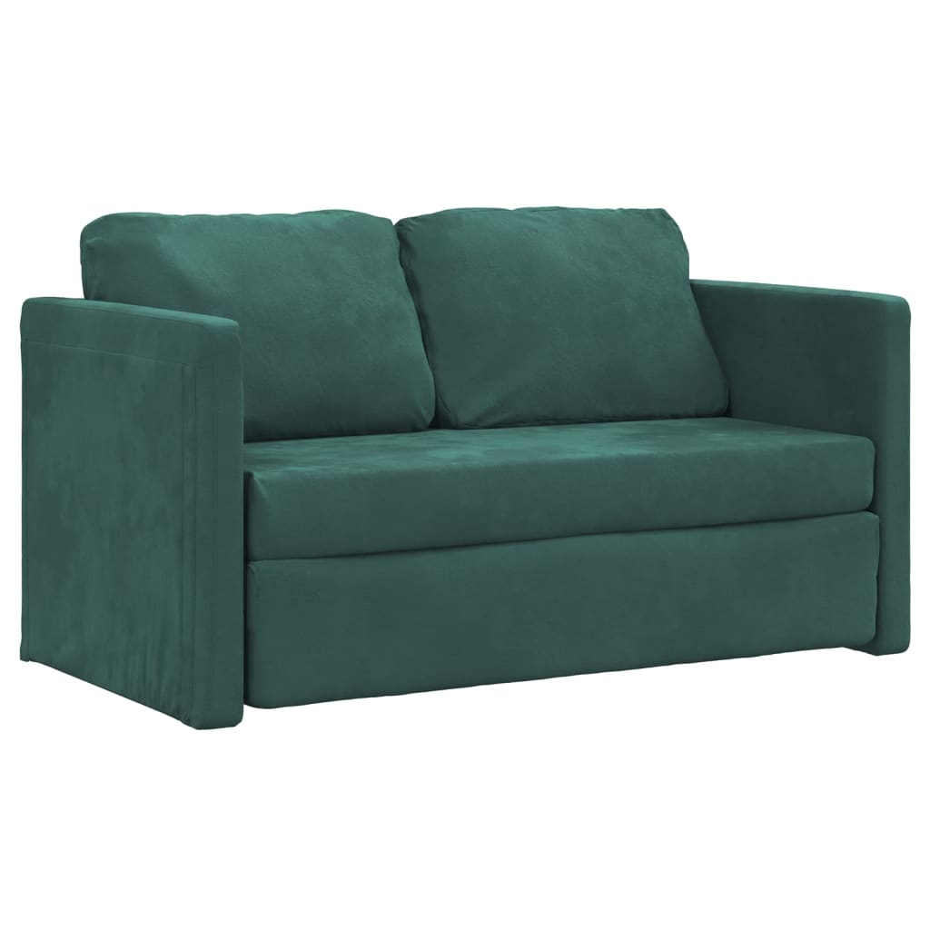 Slaapbank vloermodel 2-in-1 122x204x55 cm fluweel donkergroen is nu te koop bij PeponiXL, paradijselijk wonen!