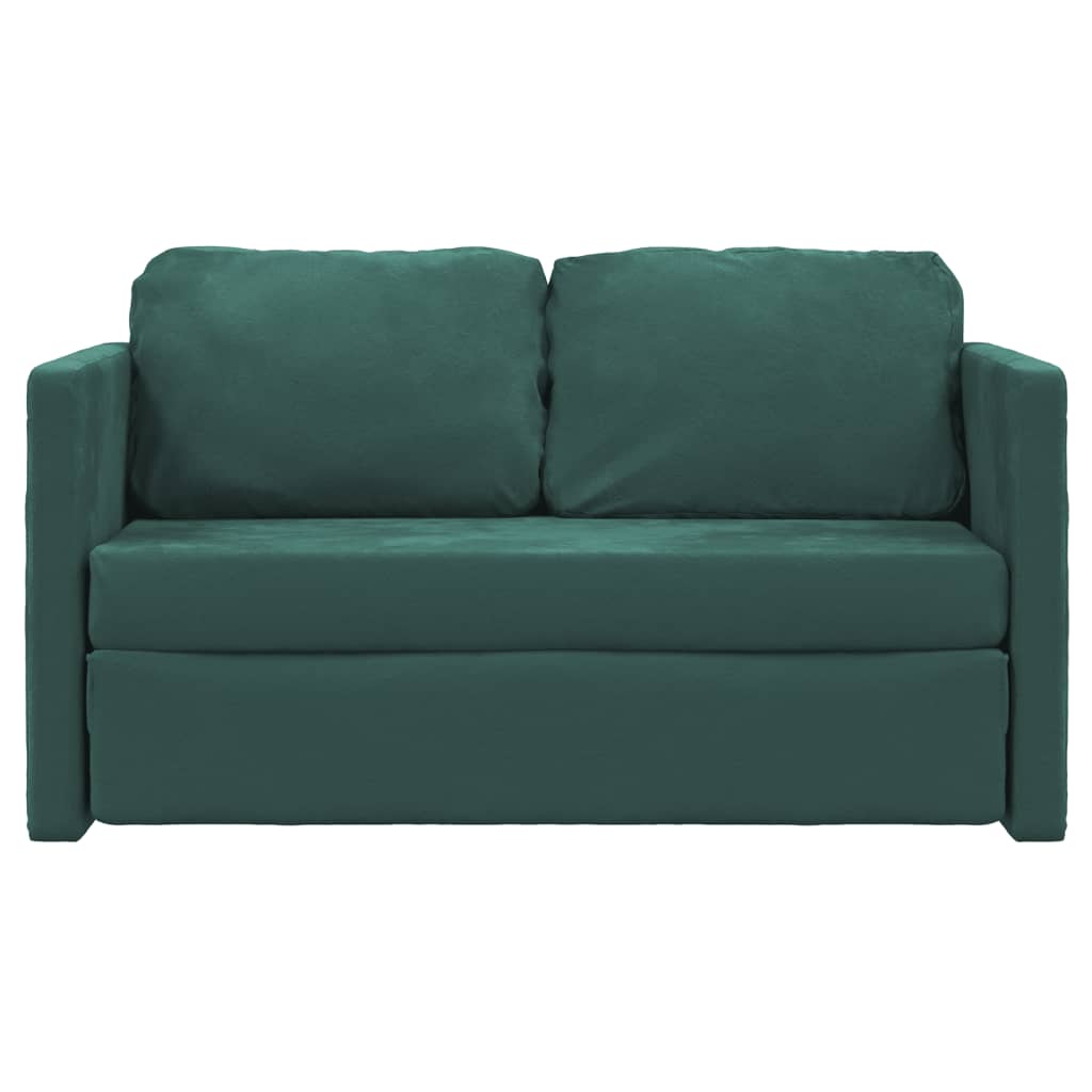 Slaapbank vloermodel 2-in-1 122x204x55 cm fluweel donkergroen is nu te koop bij PeponiXL, paradijselijk wonen!