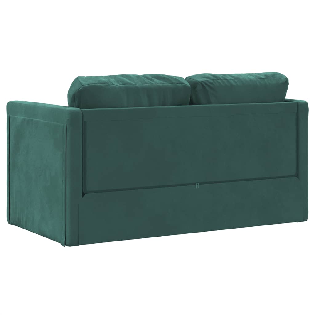 Slaapbank vloermodel 2-in-1 122x204x55 cm fluweel donkergroen is nu te koop bij PeponiXL, paradijselijk wonen!